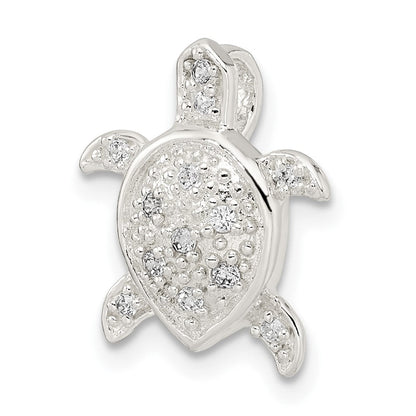 Sterlingsilber Poliert Zirkonia Schildkröte Kette Anhänger