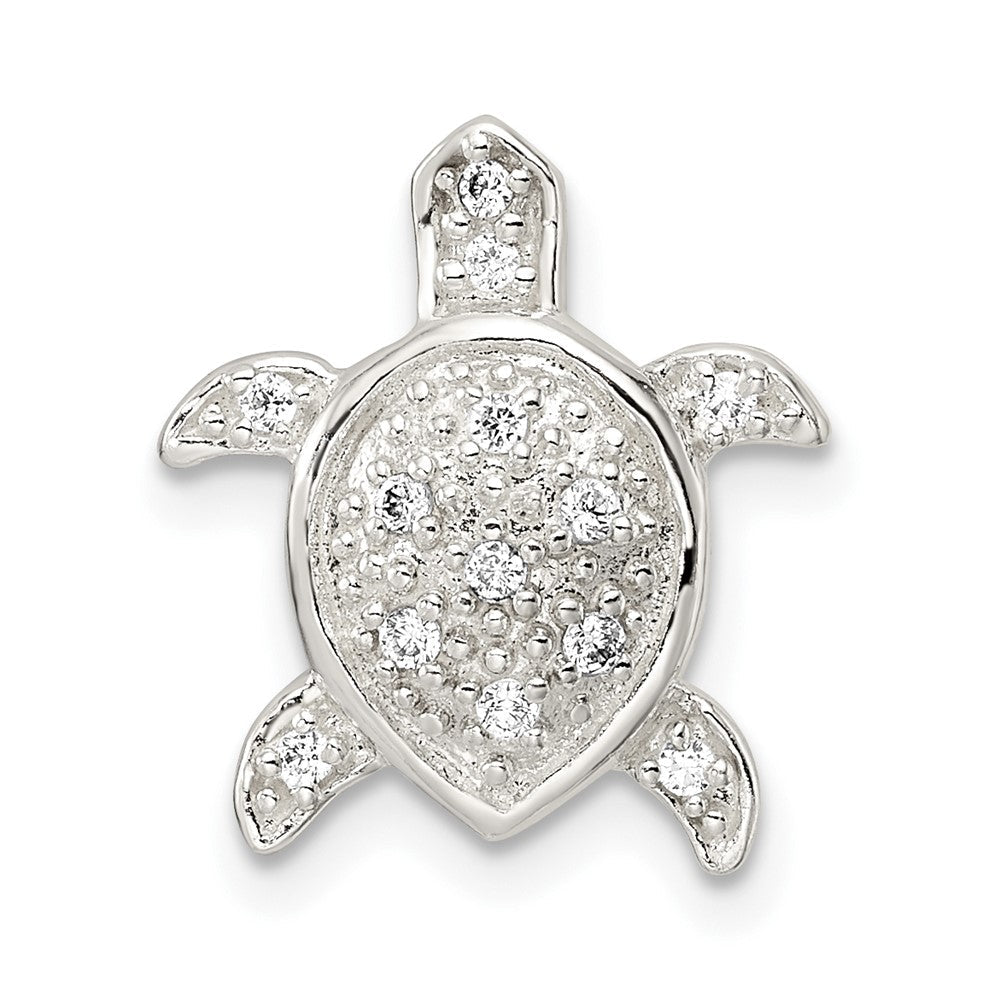 Sterlingsilber Poliert Zirkonia Schildkröte Kette Anhänger