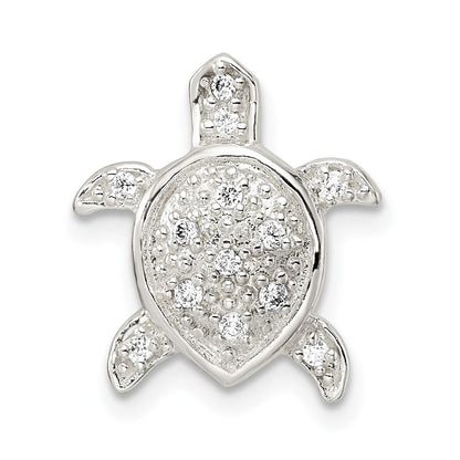 Sterlingsilber Poliert Zirkonia Schildkröte Kette Anhänger