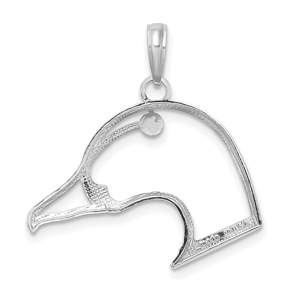 Sterlingsilber De-ani Rhodiniert Ausgeschnitten Duck Kopf Charm