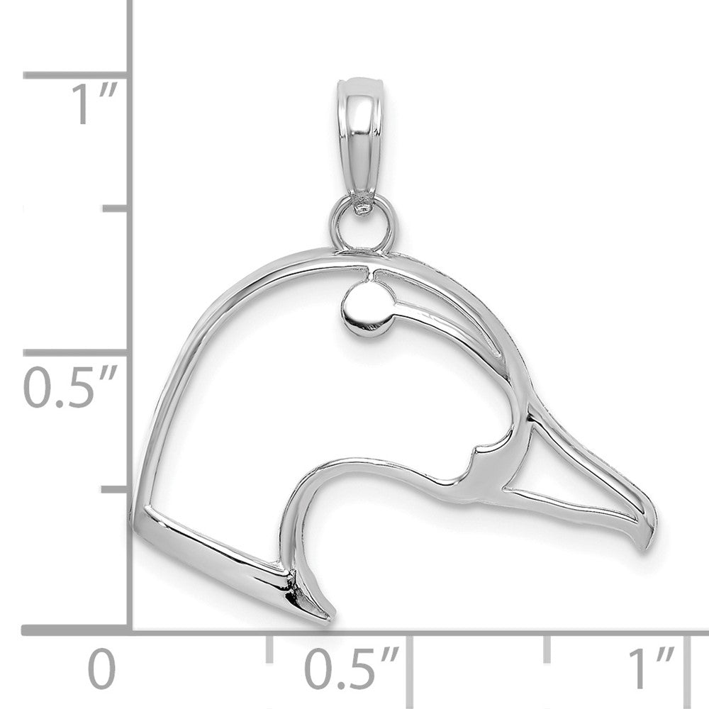 Sterlingsilber De-ani Rhodiniert Ausgeschnitten Duck Kopf Charm