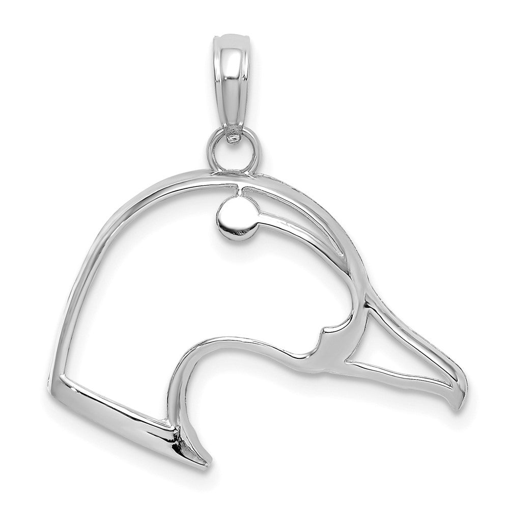 Sterlingsilber De-ani Rhodiniert Ausgeschnitten Duck Kopf Charm