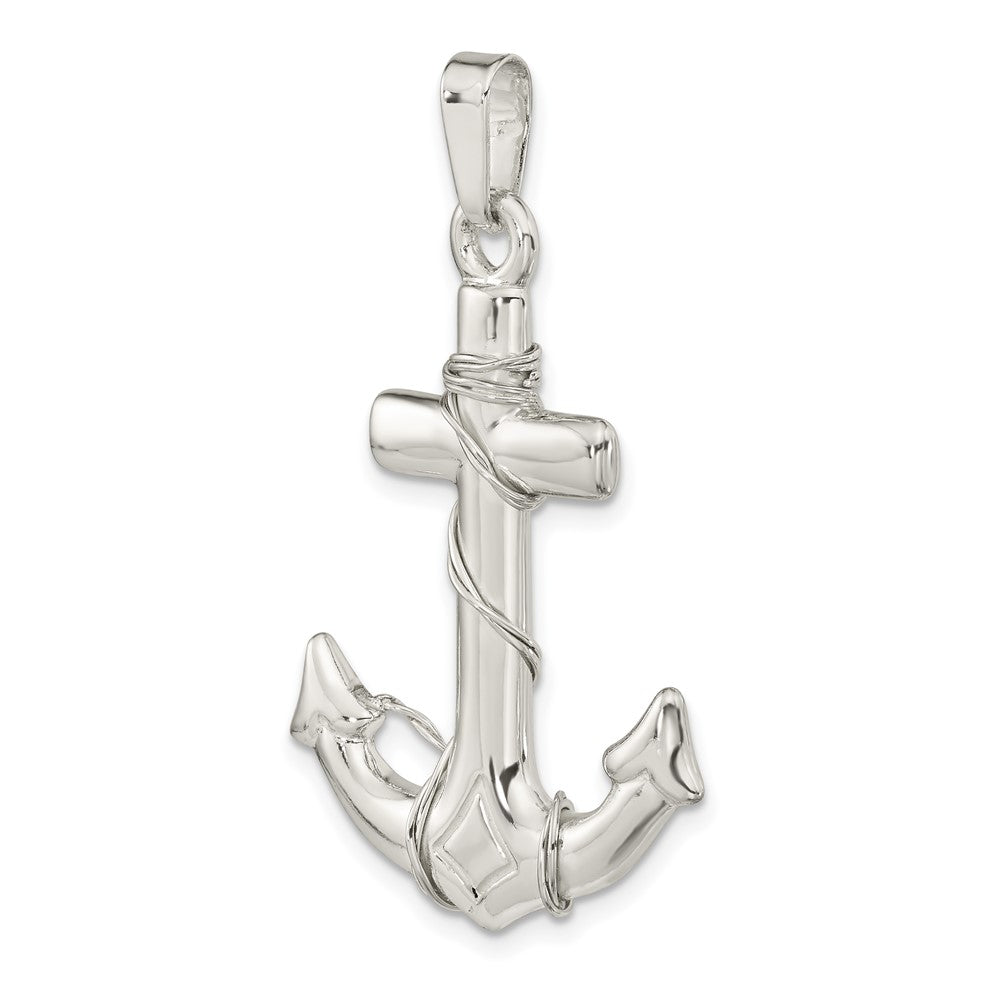 Sterlingsilber Poliert 3d Anker Anhänger