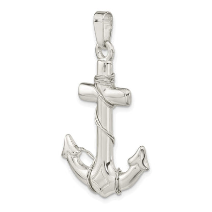 Sterlingsilber Poliert 3d Anker Anhänger
