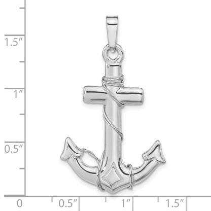 Sterlingsilber Poliert 3d Anker Anhänger