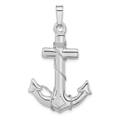 Sterlingsilber Poliert 3d Anker Anhänger