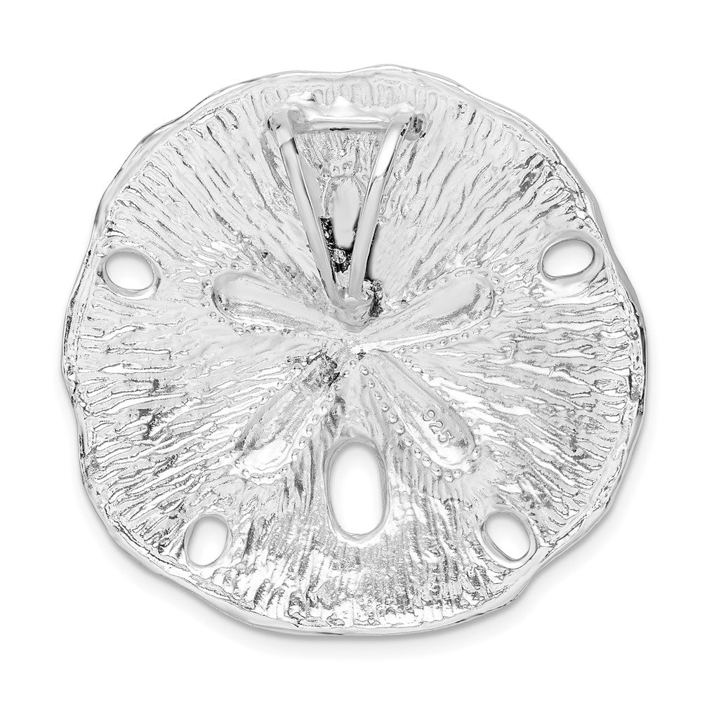 Sterlingsilber De-ani Rhodiniert Poliert und Strukturiert Groß Sand Dollar Anhänger