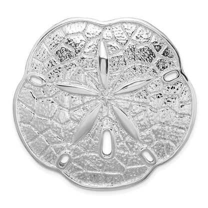 Sterlingsilber De-ani Rhodiniert Poliert Sand Dollar mit Gewellt Kante Anhänger