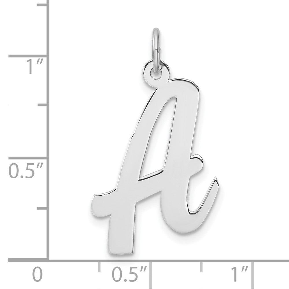 Groß Sterlingsilber Rhodiniert Schreibschrift Buchstabe Initiale Charm