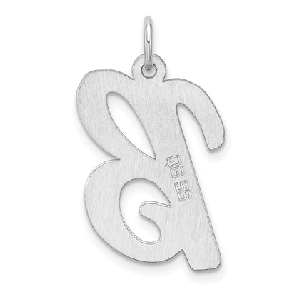 Groß Sterlingsilber Rhodiniert Schreibschrift Buchstabe B Initiale Charm
