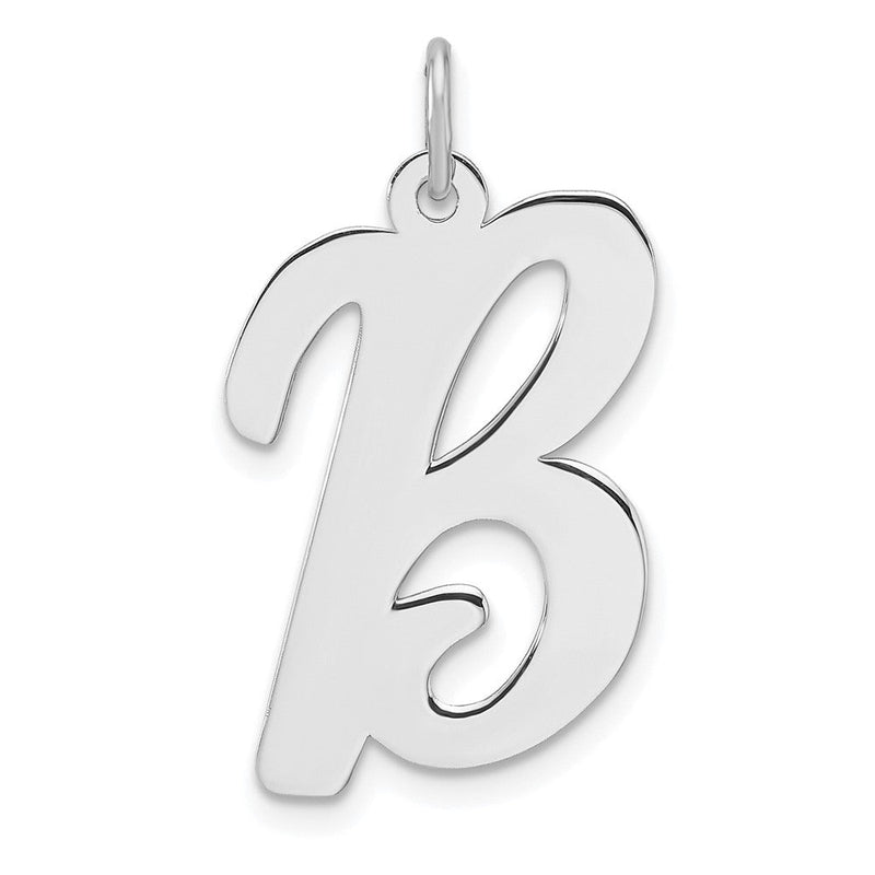 Groß Sterlingsilber Rhodiniert Schreibschrift Buchstabe B Initiale Charm