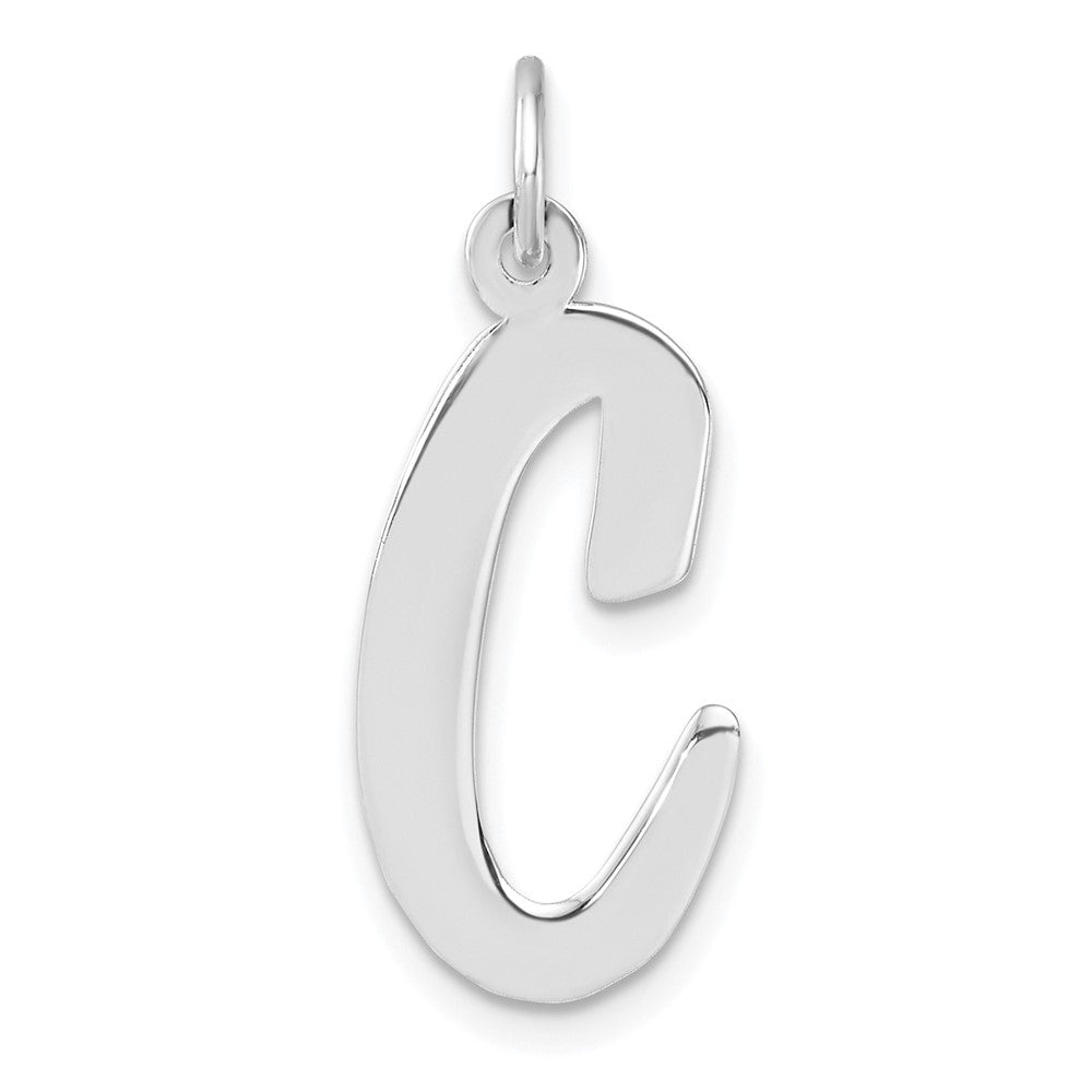 Groß Sterlingsilber Rhodiniert Schreibschrift Buchstabe C Initiale Charm