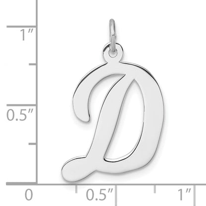 Groß Sterlingsilber Rhodiniert Schreibschrift Buchstabe D Initiale Charm
