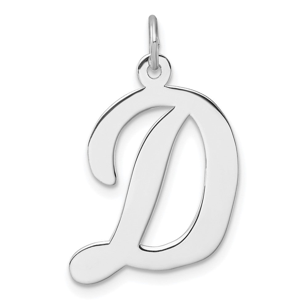 Groß Sterlingsilber Rhodiniert Schreibschrift Buchstabe D Initiale Charm
