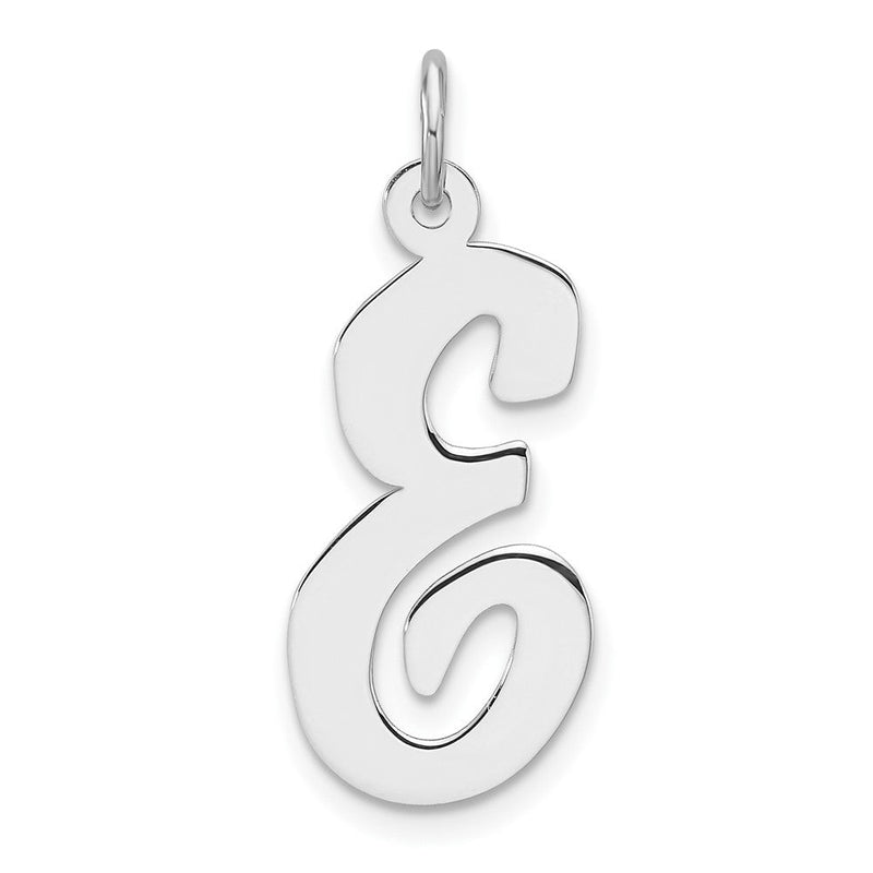 Groß Sterlingsilber Rhodiniert Schreibschrift Buchstabe E Initiale Charm