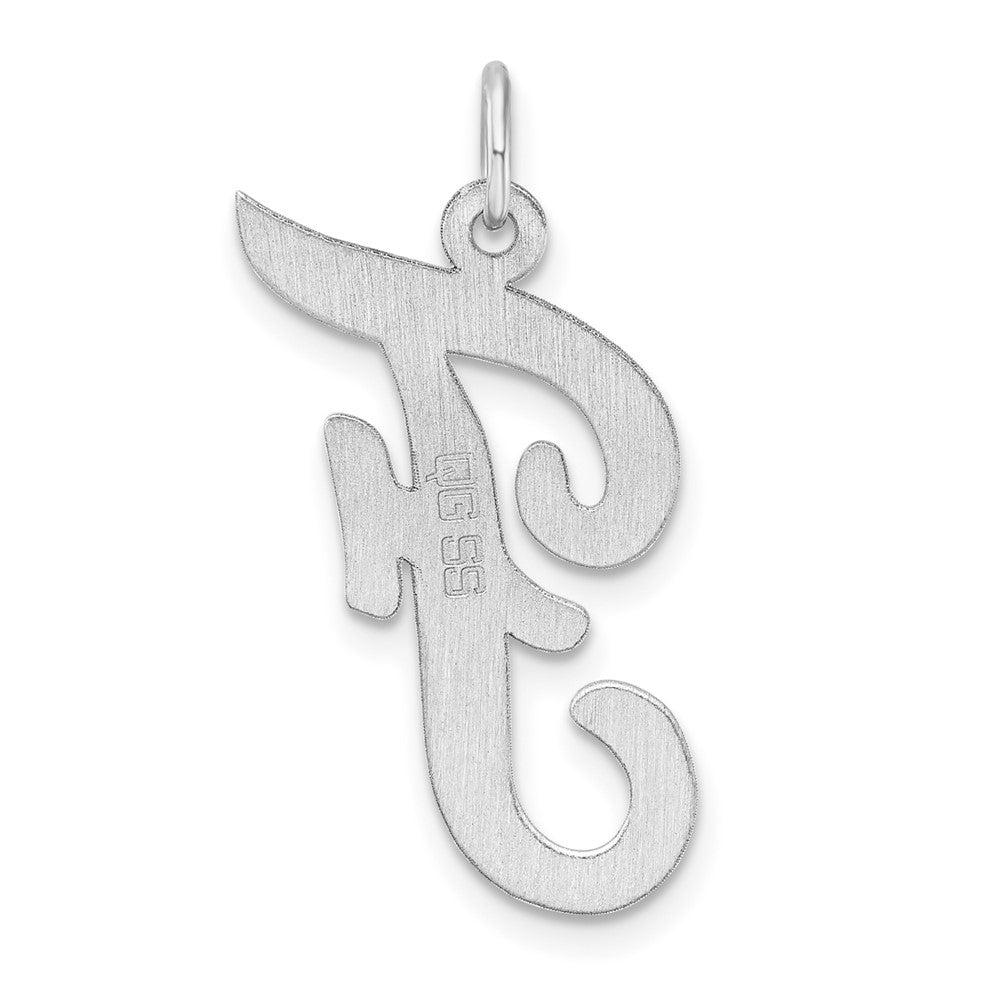Groß Sterlingsilber Rhodiniert Schreibschrift Buchstabe F Initiale Charm