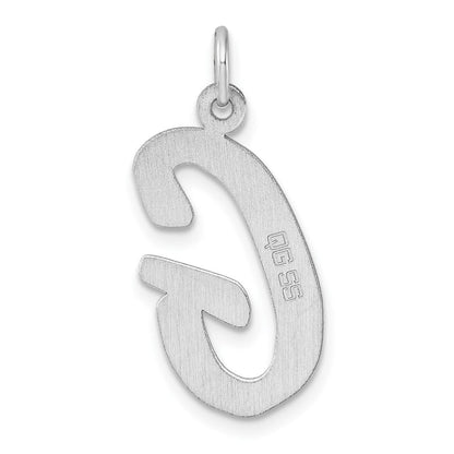 Groß Sterlingsilber Rhodiniert Schreibschrift Buchstabe G Initiale Charm