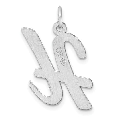 Groß Sterlingsilber Rhodiniert Schreibschrift Buchstabe H Initiale Charm