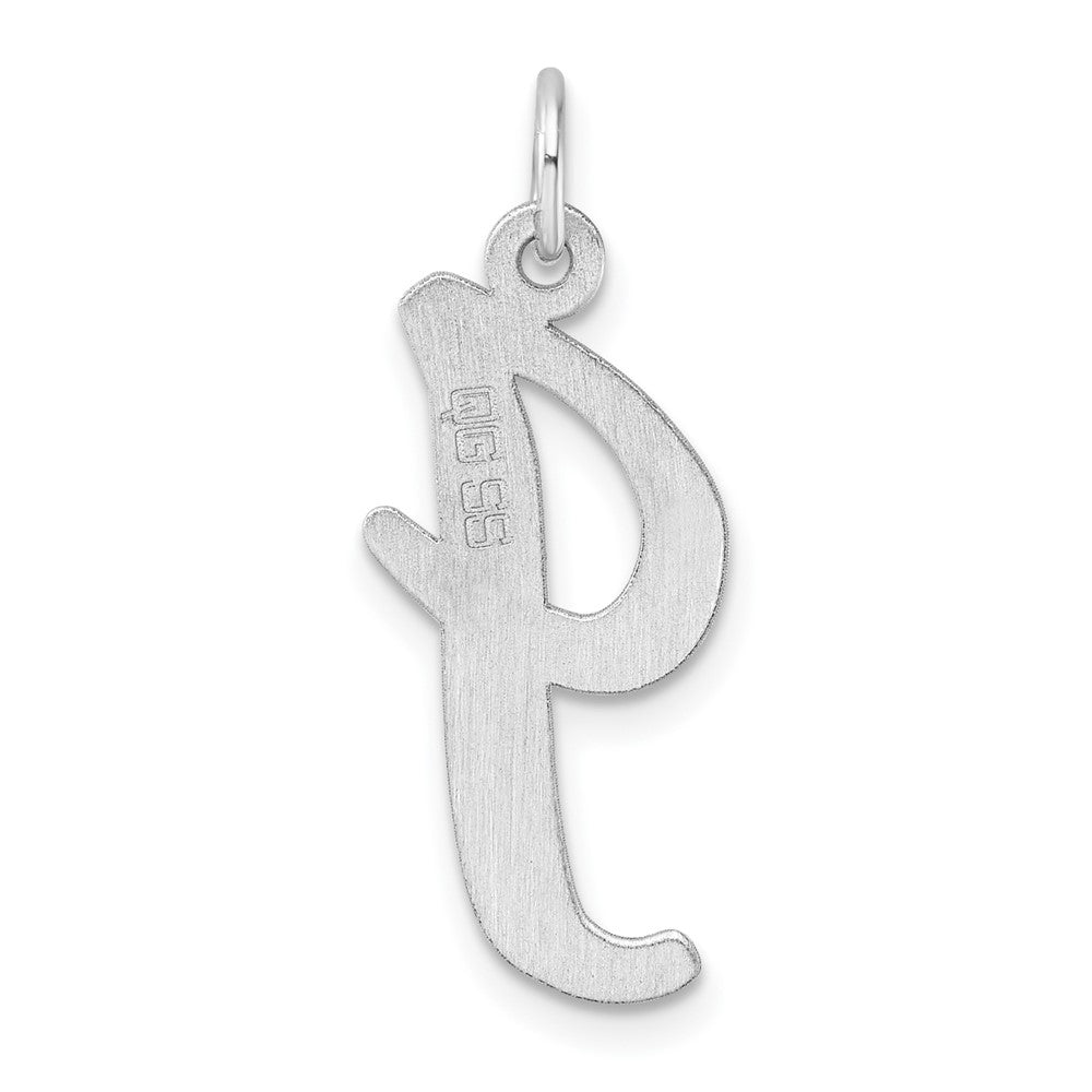 Groß Sterlingsilber Rhodiniert Schreibschrift Buchstabe I Initiale Charm