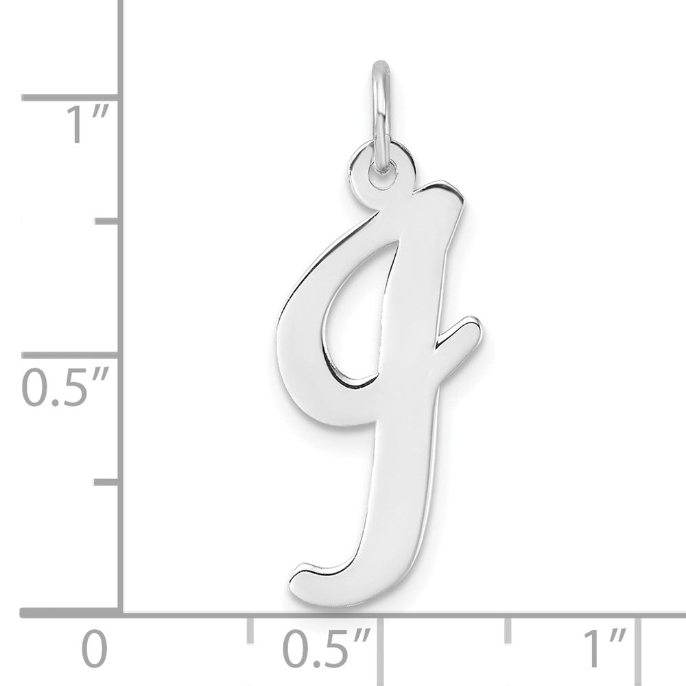 Groß Sterlingsilber Rhodiniert Schreibschrift Buchstabe I Initiale Charm