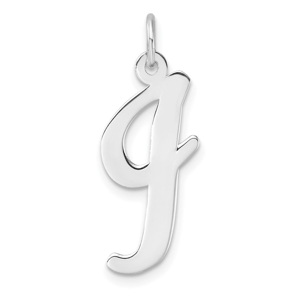 Groß Sterlingsilber Rhodiniert Schreibschrift Buchstabe I Initiale Charm
