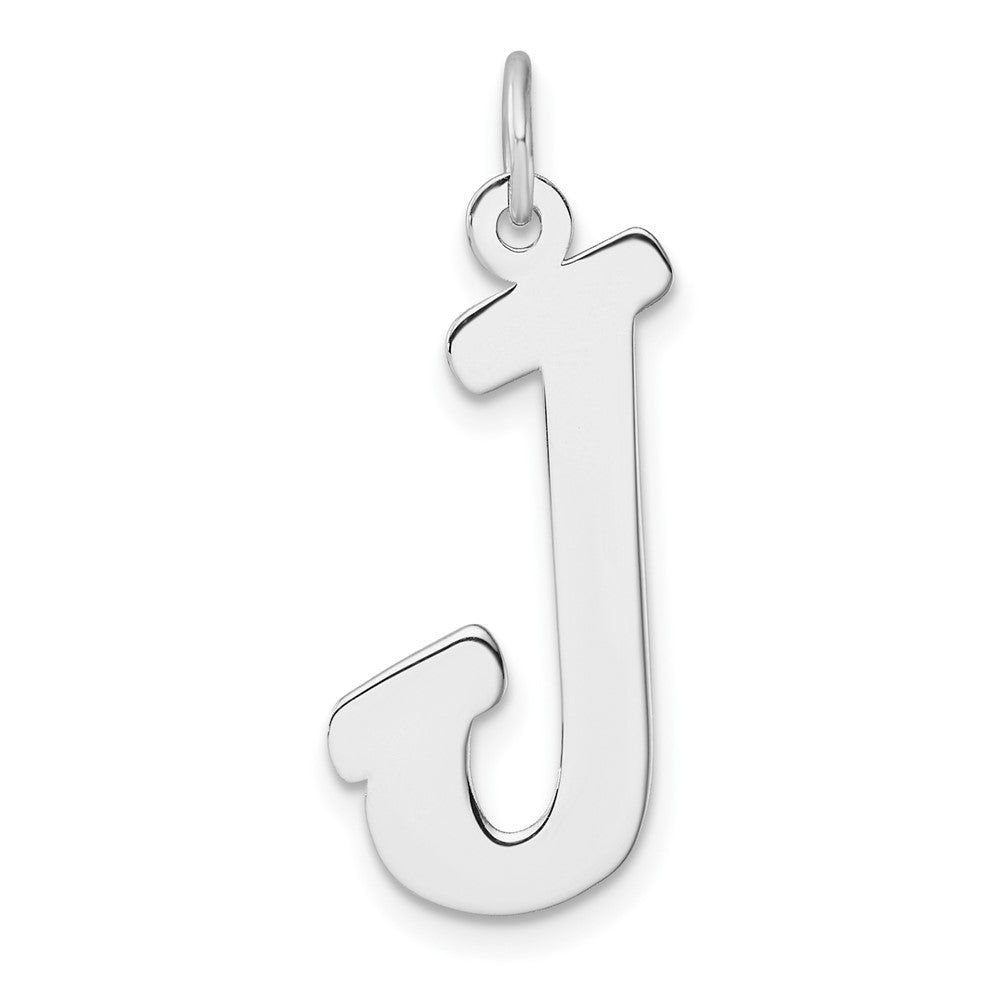 Groß Sterlingsilber Rhodiniert Schreibschrift Buchstabe J Initiale Charm
