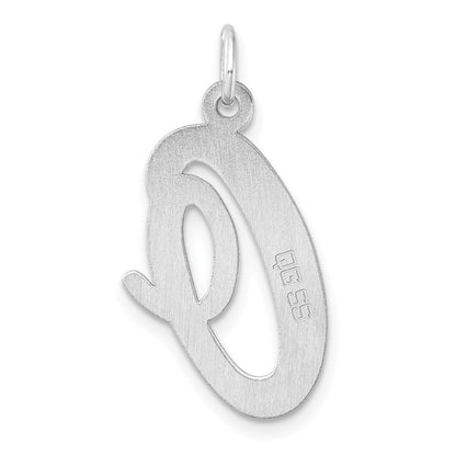 Groß Sterlingsilber Rhodiniert Schreibschrift Buchstabe O Initiale Charm