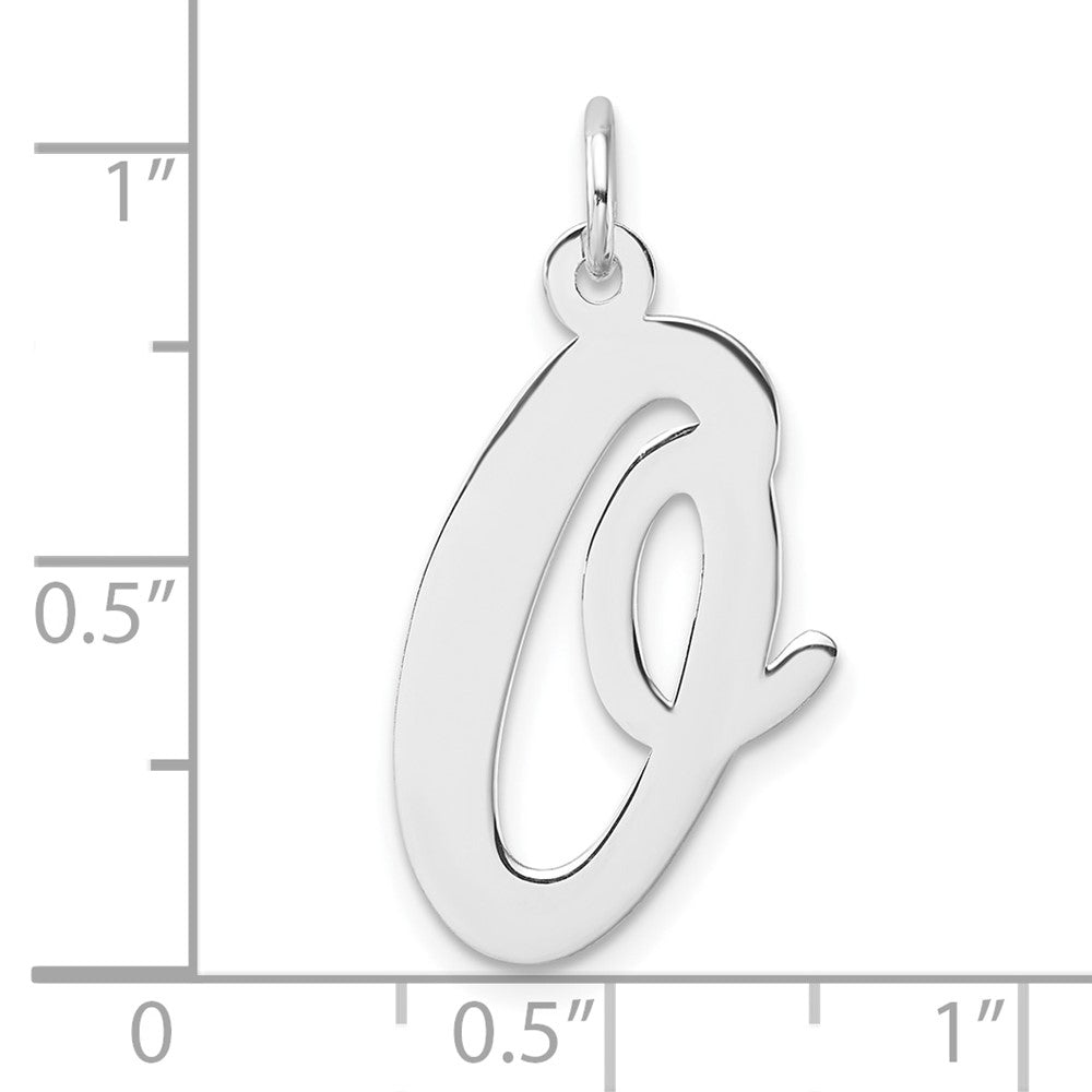 Groß Sterlingsilber Rhodiniert Schreibschrift Buchstabe O Initiale Charm