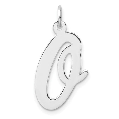 Groß Sterlingsilber Rhodiniert Schreibschrift Buchstabe O Initiale Charm
