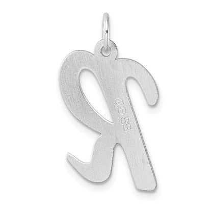 Groß Sterlingsilber Rhodiniert Schreibschrift Buchstabe R Initiale Charm
