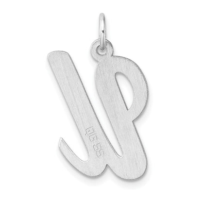 Groß Sterlingsilber Rhodiniert Schreibschrift Buchstabe U Initiale Charm