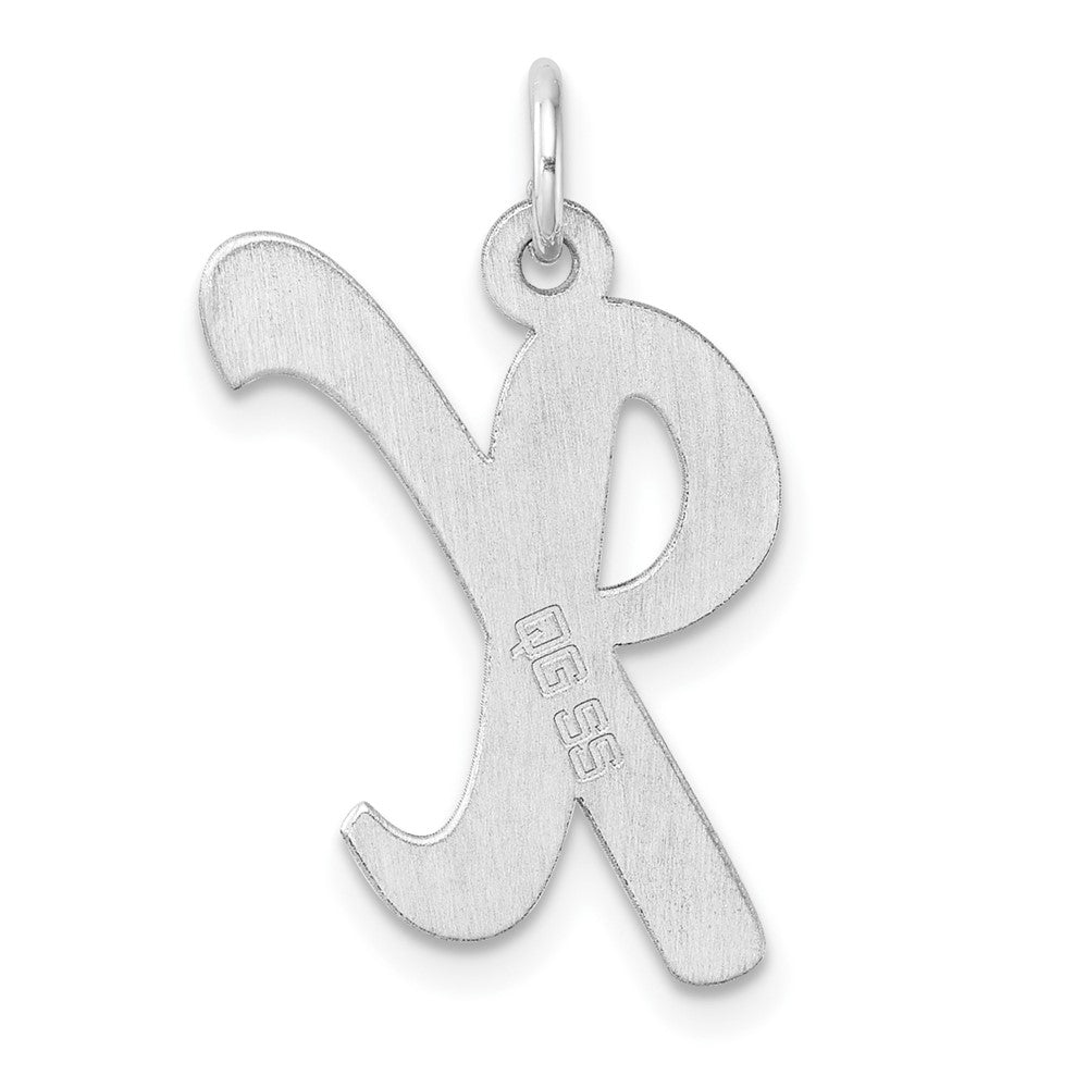 Groß Sterlingsilber Rhodiniert Schreibschrift Buchstabe X Initiale Charm