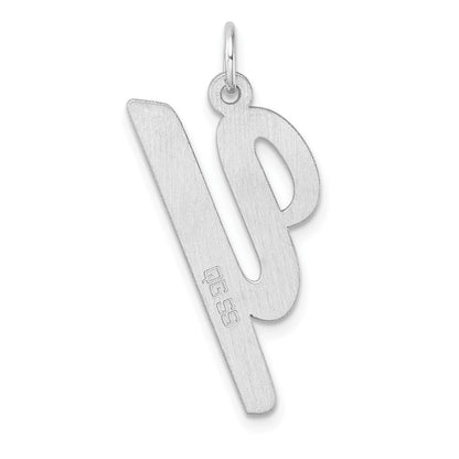 Groß Sterlingsilber Rhodiniert Schreibschrift Buchstabe Y Initiale Charm