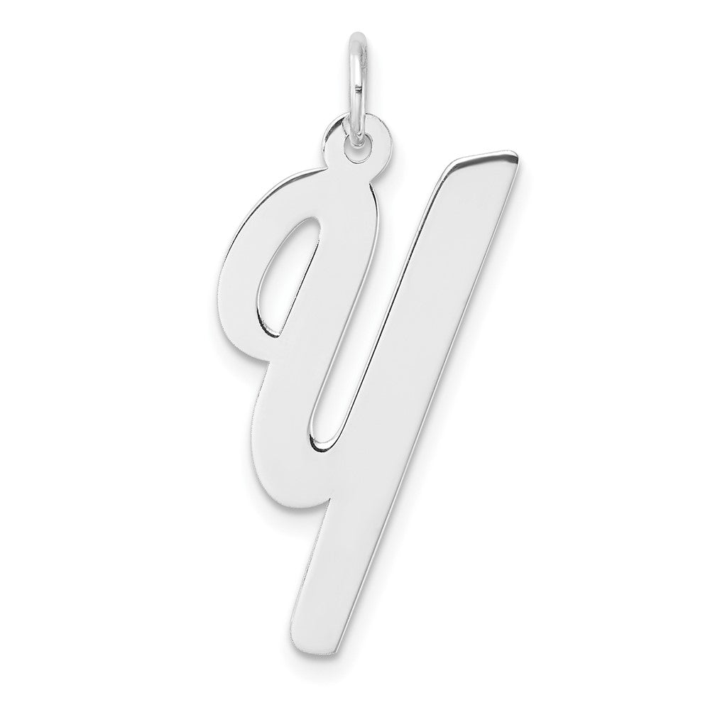 Groß Sterlingsilber Rhodiniert Schreibschrift Buchstabe Y Initiale Charm