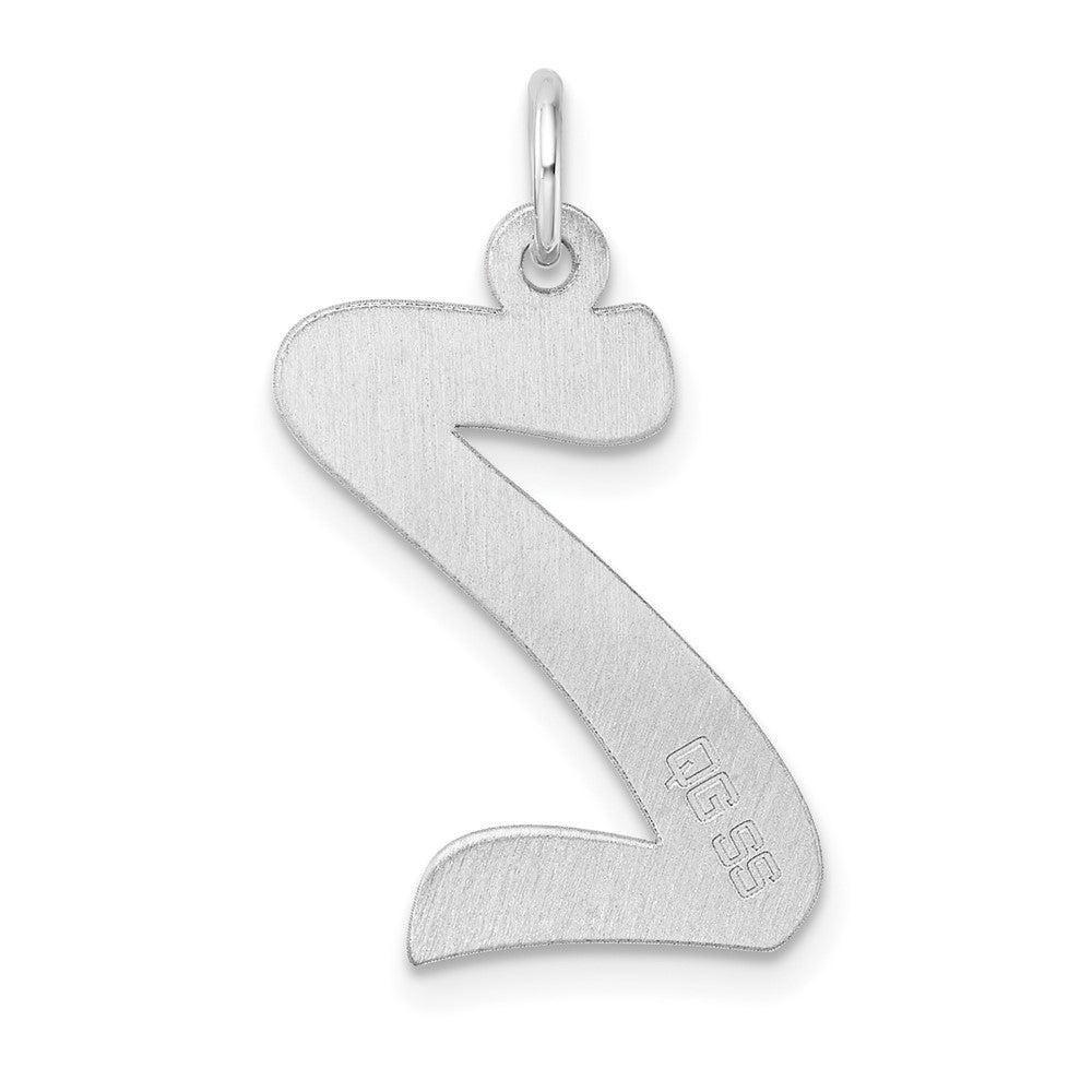 Groß Sterlingsilber Rhodiniert Schreibschrift Buchstabe Z Initiale Charm