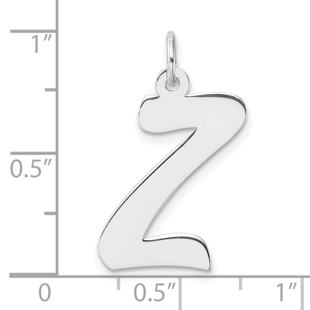 Groß Sterlingsilber Rhodiniert Schreibschrift Buchstabe Z Initiale Charm