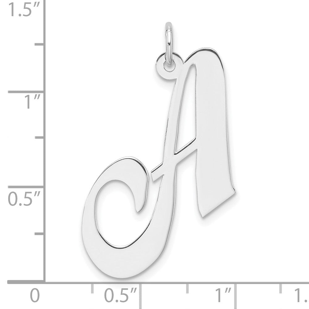 Groß Sterlingsilber Rhodiniert Fantasie Schreibschrift Buchstabe Initiale Charm