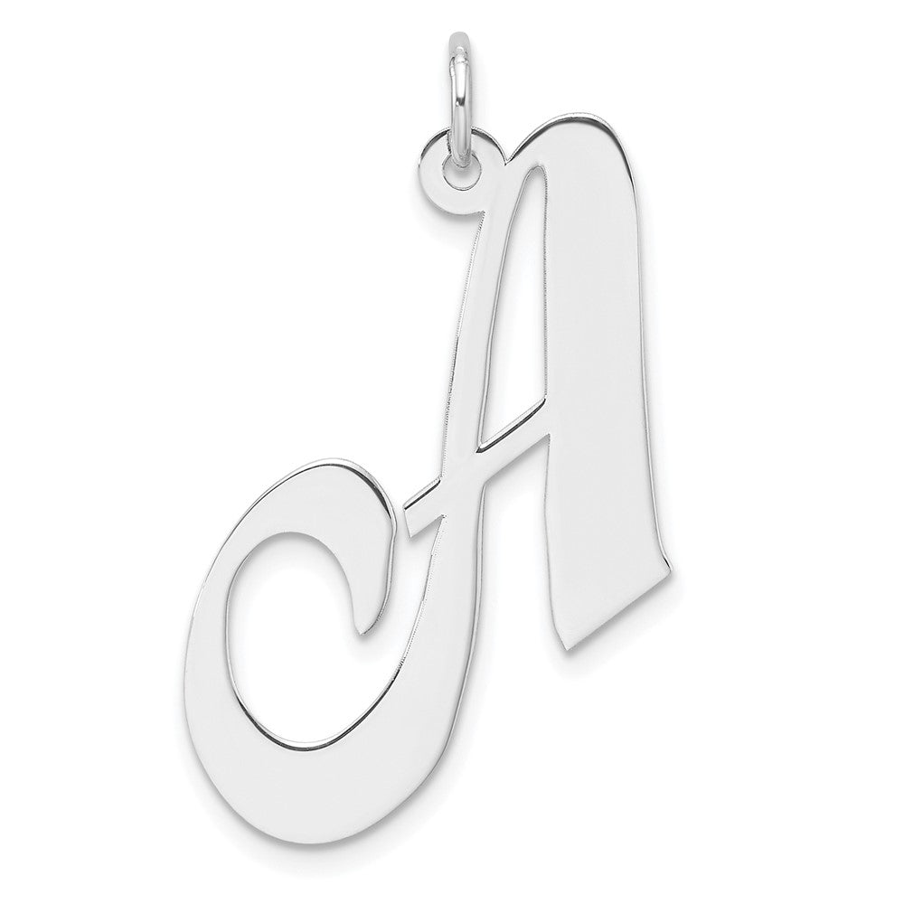 Groß Sterlingsilber Rhodiniert Fantasie Schreibschrift Buchstabe Initiale Charm