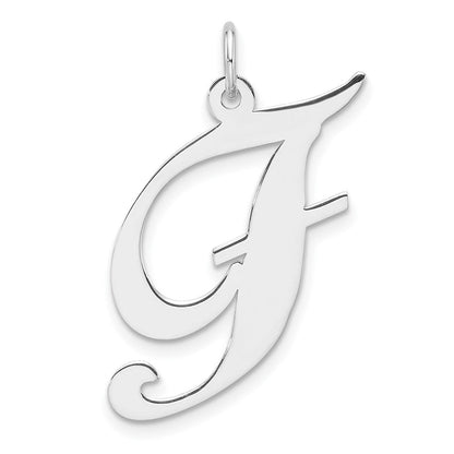Groß Sterlingsilber Rhodiniert Fantasie Schreibschrift Buchstabe F Initiale Charm