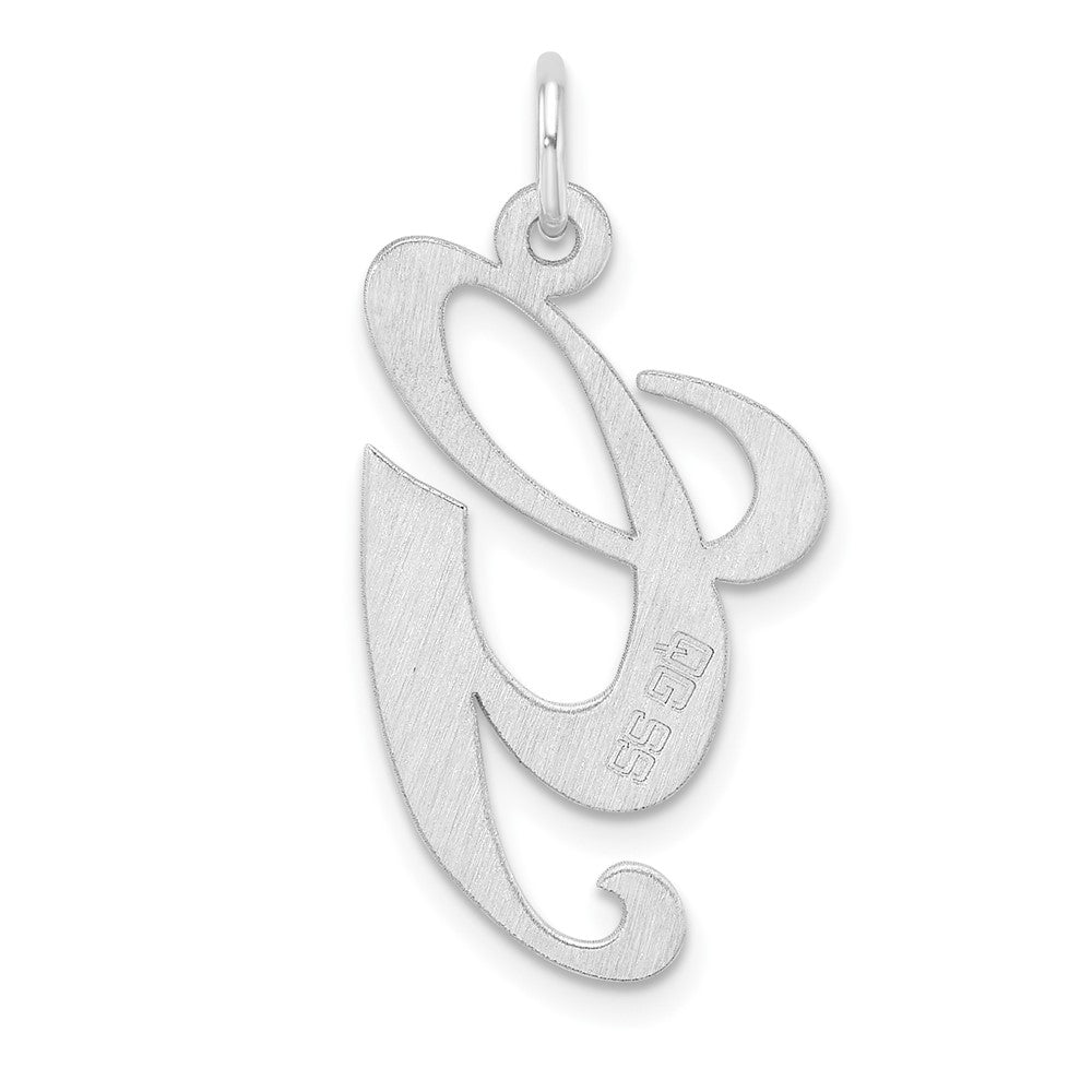 Groß Sterlingsilber Rhodiniert Fantasie Schreibschrift Buchstabe G Initiale Charm