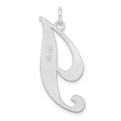 Groß Sterlingsilber Rhodiniert Fantasie Schreibschrift Buchstabe I Initiale Charm