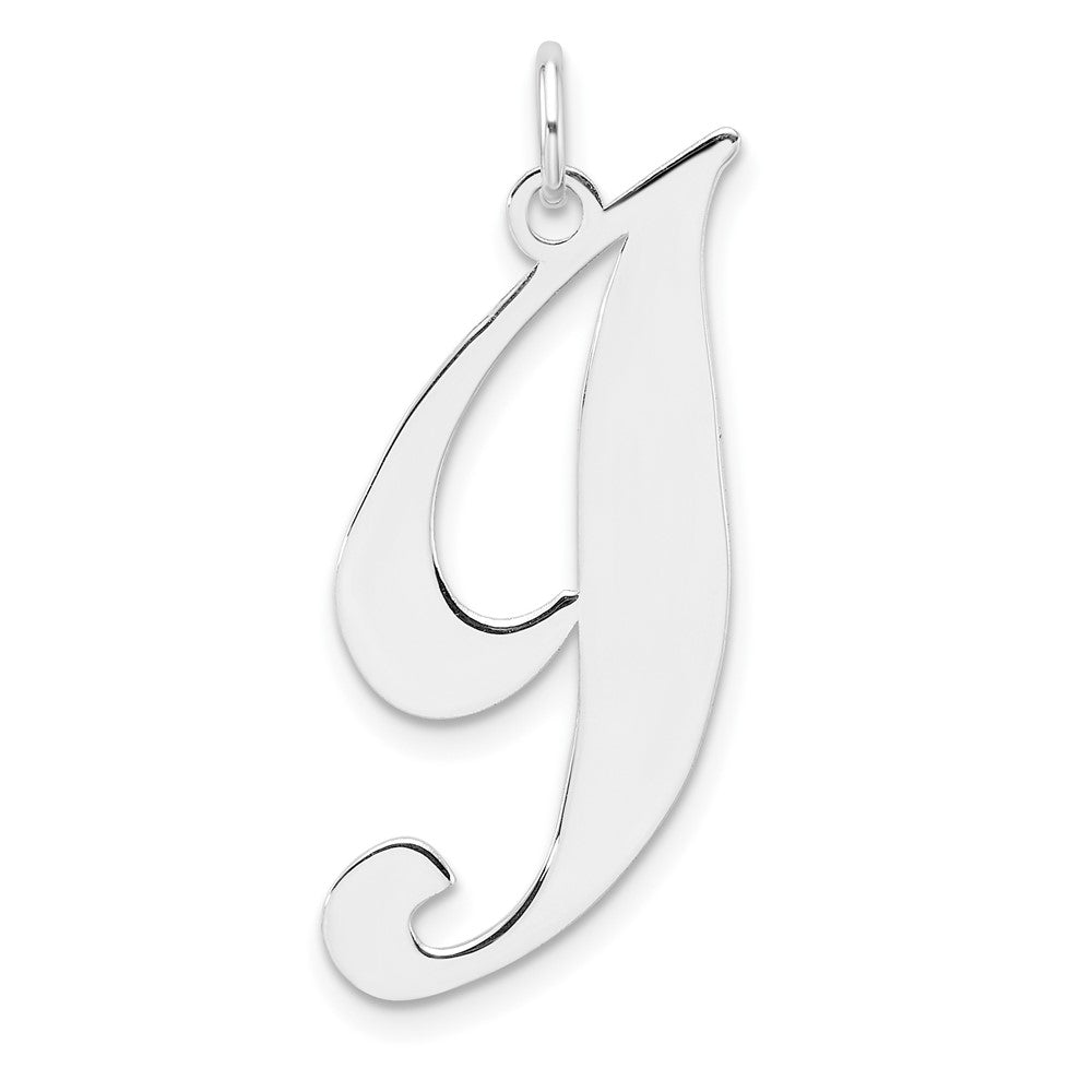Groß Sterlingsilber Rhodiniert Fantasie Schreibschrift Buchstabe I Initiale Charm