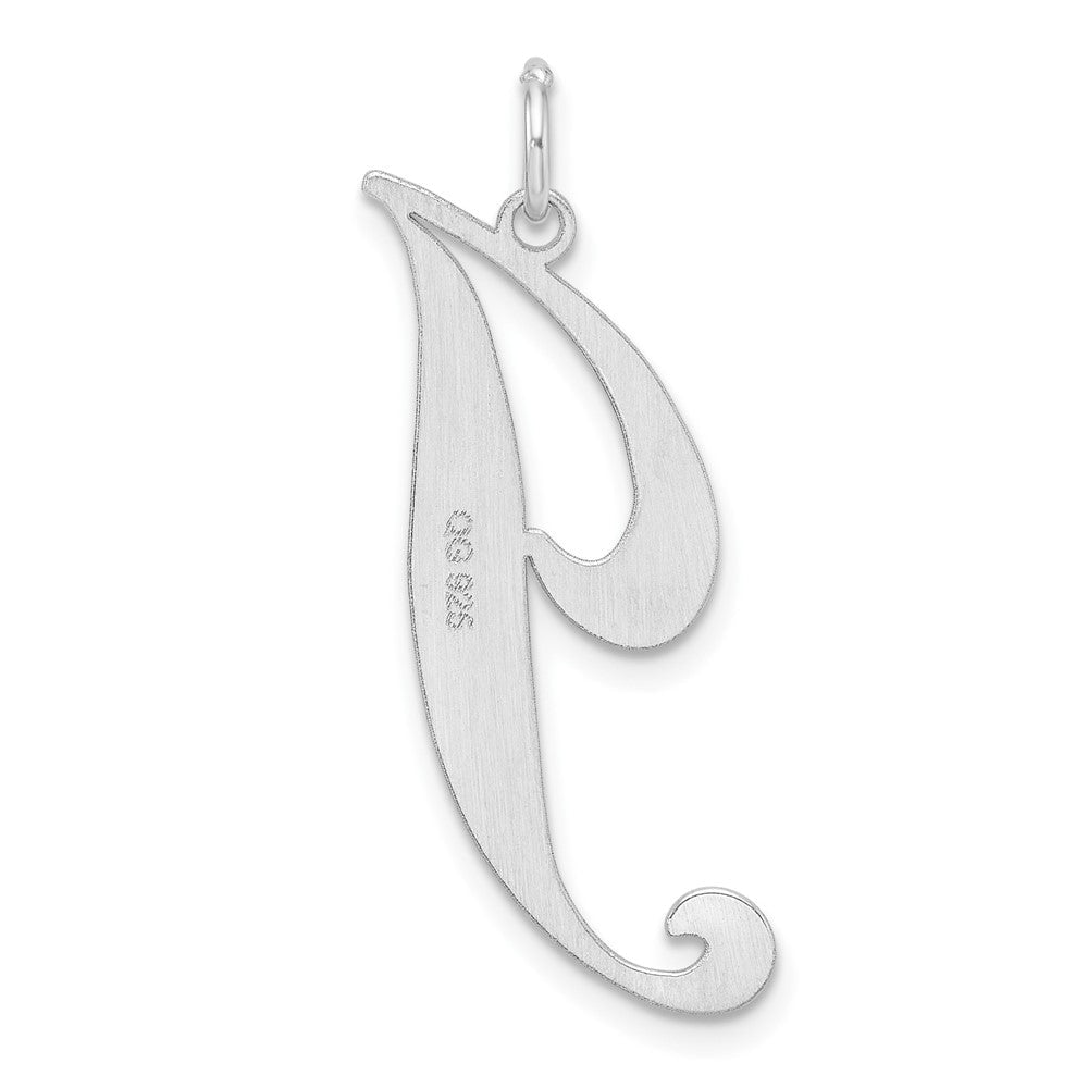 Groß Sterlingsilber Rhodiniert Fantasie Schreibschrift Buchstabe J Initiale Charm