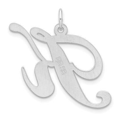 Groß Sterlingsilber Rhodiniert Fantasie Schreibschrift Buchstabe K Initiale Charm