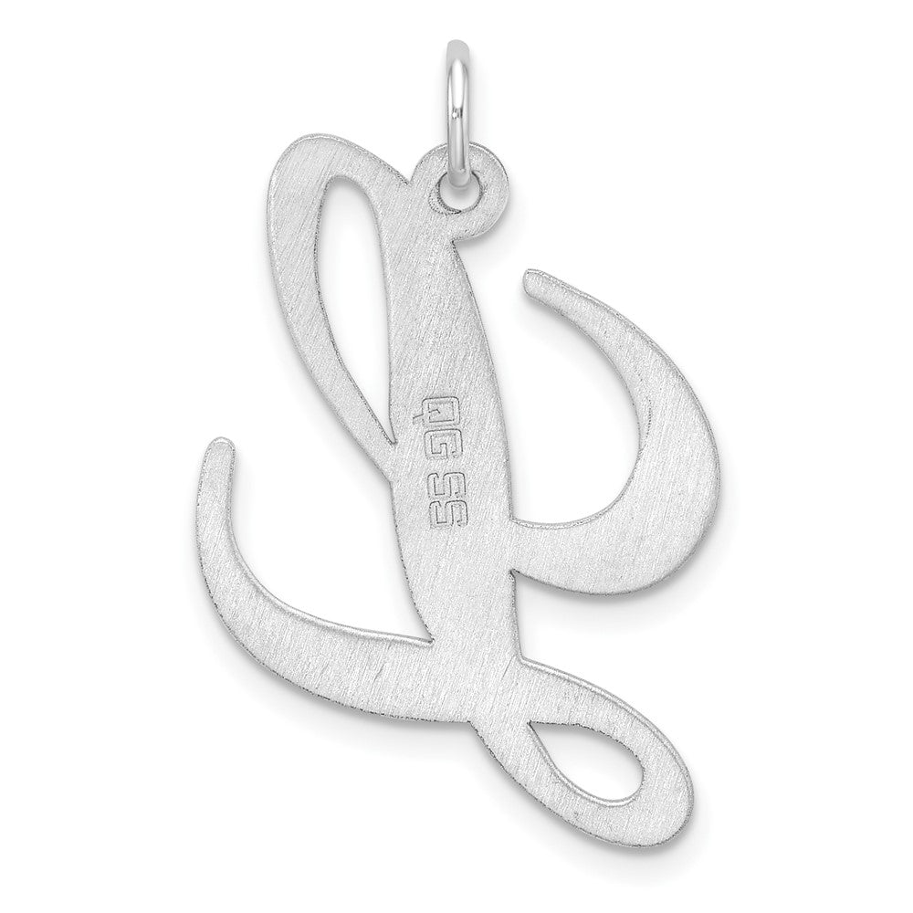 Groß Sterlingsilber Rhodiniert Fantasie Schreibschrift Buchstabe L Initiale Charm