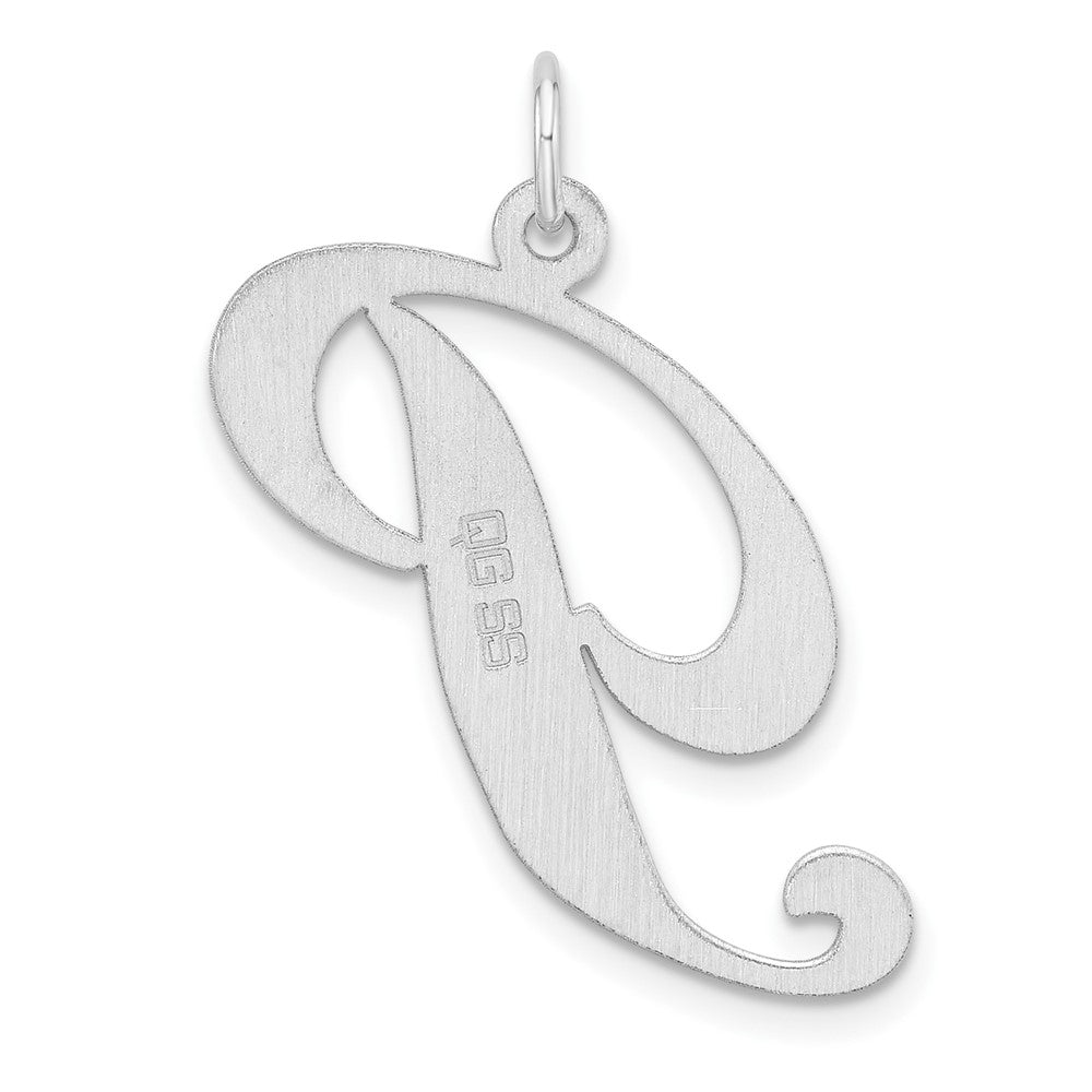 Groß Sterlingsilber Rhodiniert Fantasie Schreibschrift Buchstabe P Initiale Charm