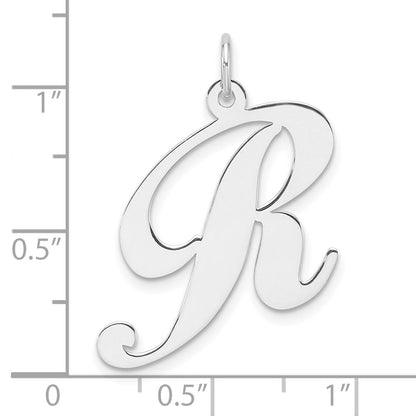 Groß Sterlingsilber Rhodiniert Fantasie Schreibschrift Buchstabe R Initiale Charm