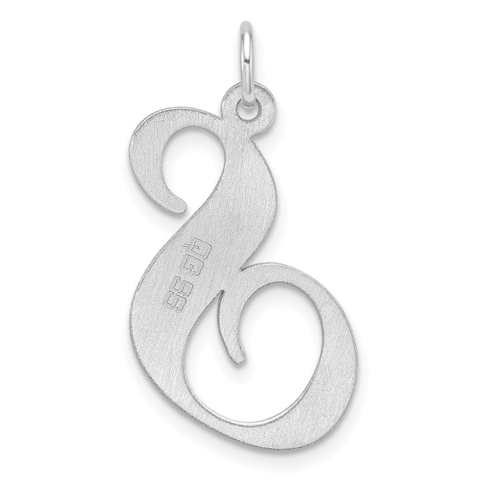Groß Sterlingsilber Rhodiniert Fantasie Schreibschrift Buchstabe S Initiale Charm