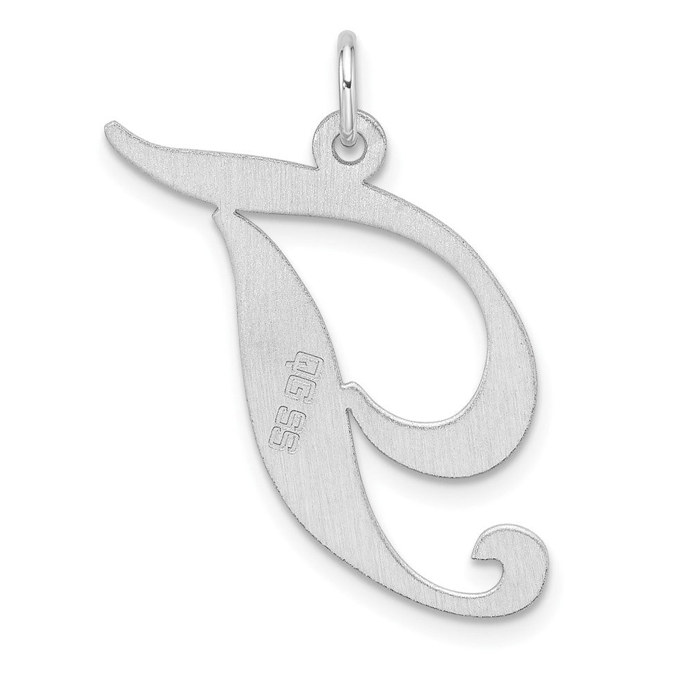 Groß Sterlingsilber Rhodiniert Fantasie Schreibschrift Buchstabe T Initiale Charm