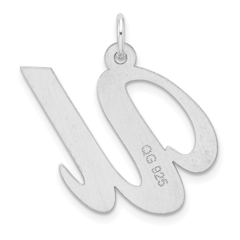 Groß Sterlingsilber Rhodiniert Fantasie Schreibschrift Buchstabe U Initiale Charm